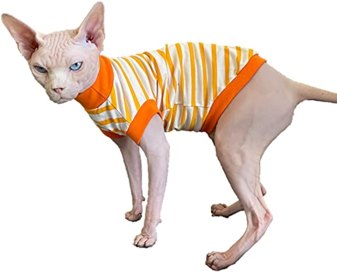 Hairless Cat Clothes Summer Cotton T-Shirt Stretch Tank Tops Jumpsuits Pullover for Sphynx Cornish Rex Devon Rex Peterbald