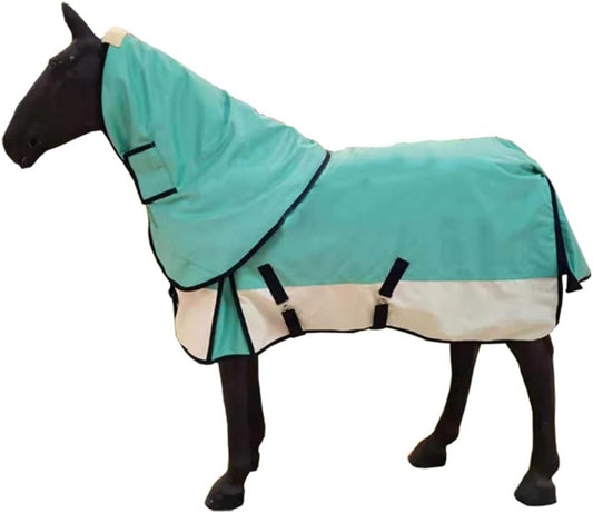 Heavy Weight Winter Horse Turnout Sheet with Neck Cover Classic Combo Neck Lite Blanket Waterproof (135CM, Green)