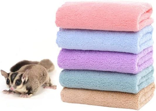 5 Pcs Soft Fleece Blanket, Hamster Cage Liners, Warm Bedding Mats for Small Animals, 30x30cm