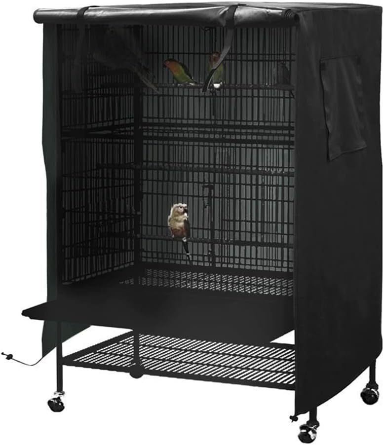 Bird Cage Cover - Good Night Cage Cover Adjustable Waterproof Windproof Light-Proof Durable Outdoor Parrot Cage Cover, Suitable for Square Cage Blackout Cover (Green)