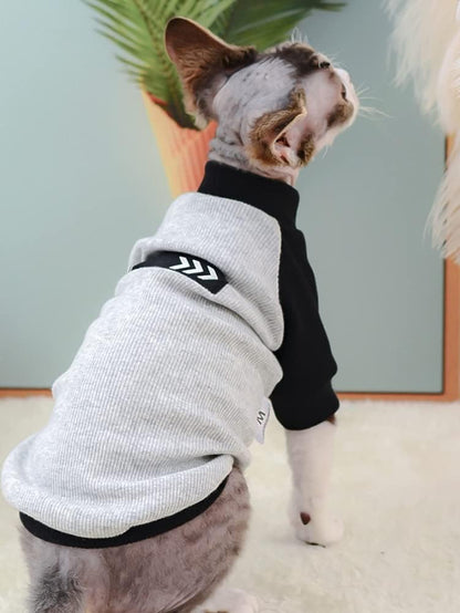 Sphynx Cat Clothes Breathable Summer Cotton Basic T-Shirts Round Collar Cat Wear Clothes Vest Pajamas for Cats and Small Dogs Apparel for Sphynx, Cornish Rex, Devon Rex, Peterbald (L)