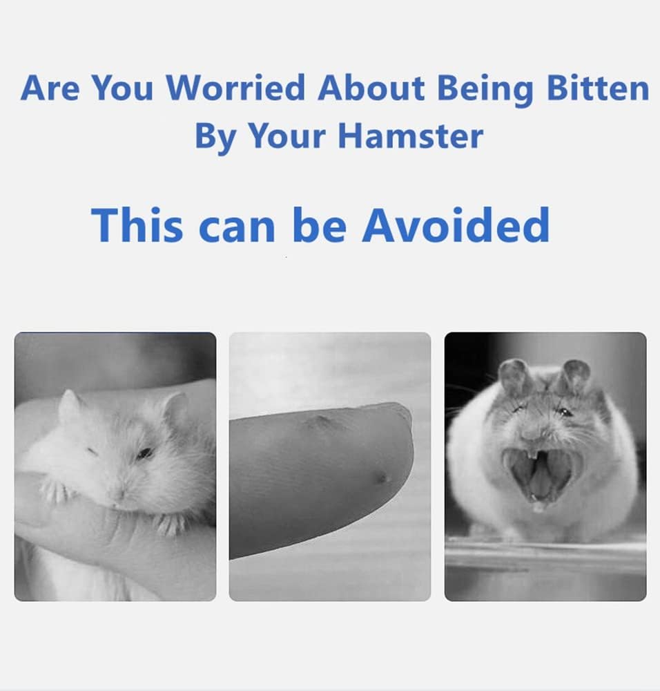 Hamster Handling Gloves, Small Animal Bite Proof Anti Scratch Chewing Protective Gloves Safe Touch for Hamster Squirrels Hedgehog Sugar Glider Bird Parrot Cockatiels (Blue)