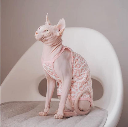 Hairless Cats Clothes Summer Cotton Vest Tank Tops Pullover Sleeveless T-Shirt for Sphynx Cornish Rex Devon Rex Peterbald