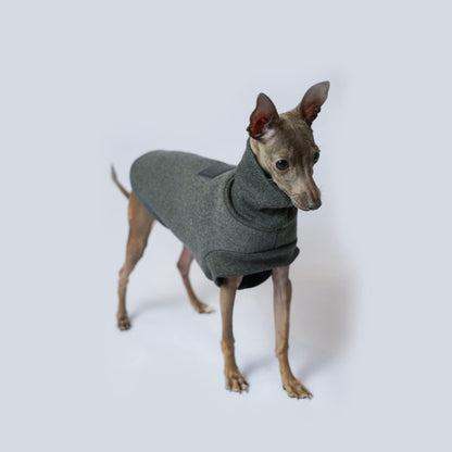 Greyhound Clothes - Dog Winter Warm Fleece Turtleneck Jacket Vest Soft Shirt Sweatshirt Jumper Outdoor Coat for Italian Greyhound Whippet Deerhound Bedlington Terrier (M,Grey)