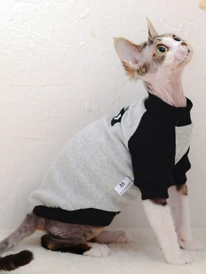 Sphynx Cat Clothes Breathable Summer Cotton Basic T-Shirts Round Collar Cat Wear Clothes Vest Pajamas for Cats and Small Dogs Apparel for Sphynx, Cornish Rex, Devon Rex, Peterbald (L)