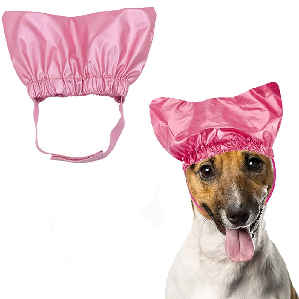 Pet Shower Cap - Waterproof Reusable Bath Ear Covers with Adjustable Strap