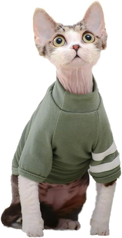 Sphynx Cat Clothes Breathable Summer Cotton Basic T-Shirts Round Collar Cat Wear Clothes Kitten Shirts Vest Pajamas for Cats and Small Dogs Sphynx, Cornish Rex, Devon Rex, Peterbald (M)