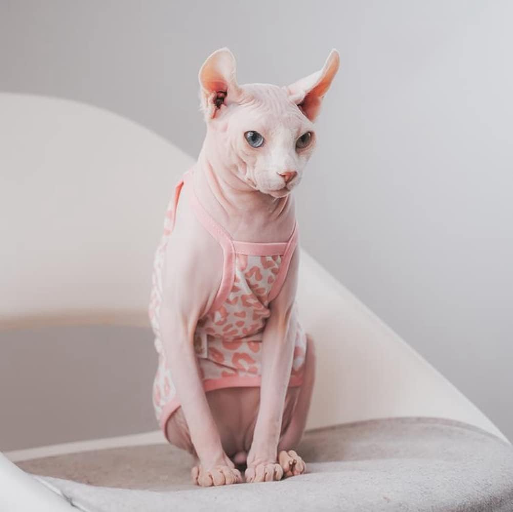 Hairless Cats Clothes Summer Cotton Vest Tank Tops Pullover Sleeveless T-Shirt for Sphynx Cornish Rex Devon Rex Peterbald