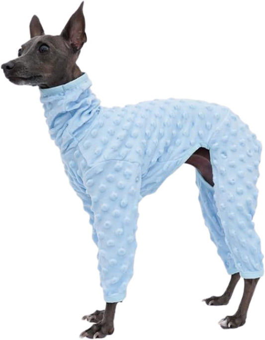 Greyhound Clothes - Dog Winter Warm Polyester Turtleneck Jumpsuit Four-Leg Rompers Long Sleeve Sweatshirt Thick Outdoor Coat for Italian Greyhound Whippet Deerhound Bedlington Terrier