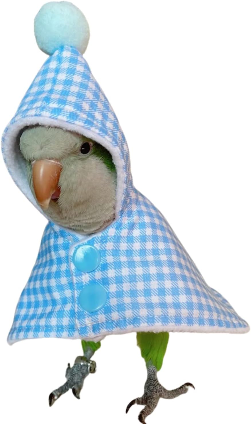 Bird Clothes - Handmade Parrot Cape Hoodie with Buttons Cozy Corner Fleece Blanket Snuggle Hut for African Greys Parakeet Cockatiel Sun Conure Cosplay Apparel Photo Prop Bird Supplies (XS,Pink)