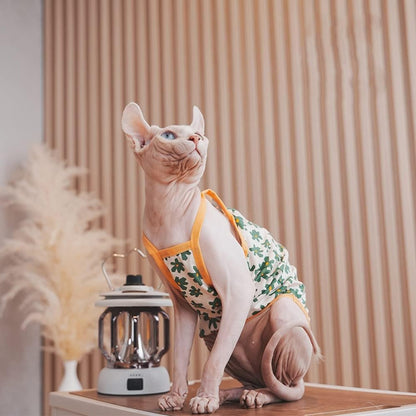 Hairless Cats Clothes Summer Cotton Vest Tank Tops Pullover Sleeveless T-Shirt for Sphynx Cornish Rex Devon Rex Peterbald