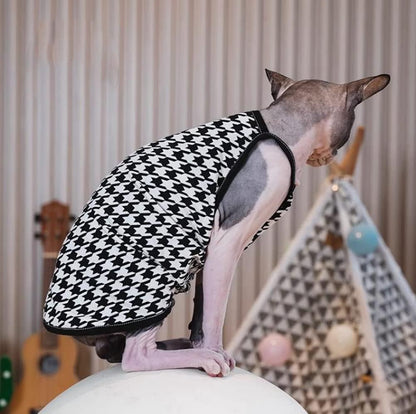 Hairless Cats Clothes Summer Cotton Vest Tank Tops Pullover Sleeveless T-Shirt for Sphynx Cornish Rex Devon Rex Peterbald