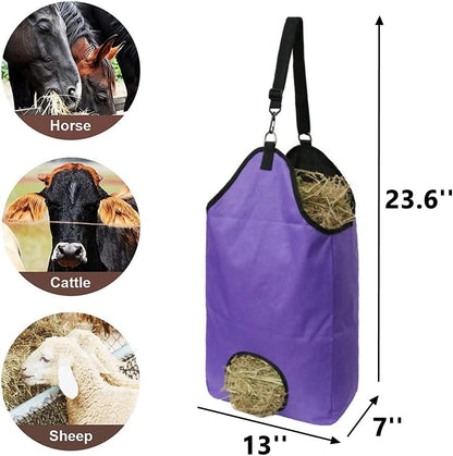 2 Pack Horse Hay Bag Large Feeding Hay Bag 600D Nylon Horse Hay Tote Bag