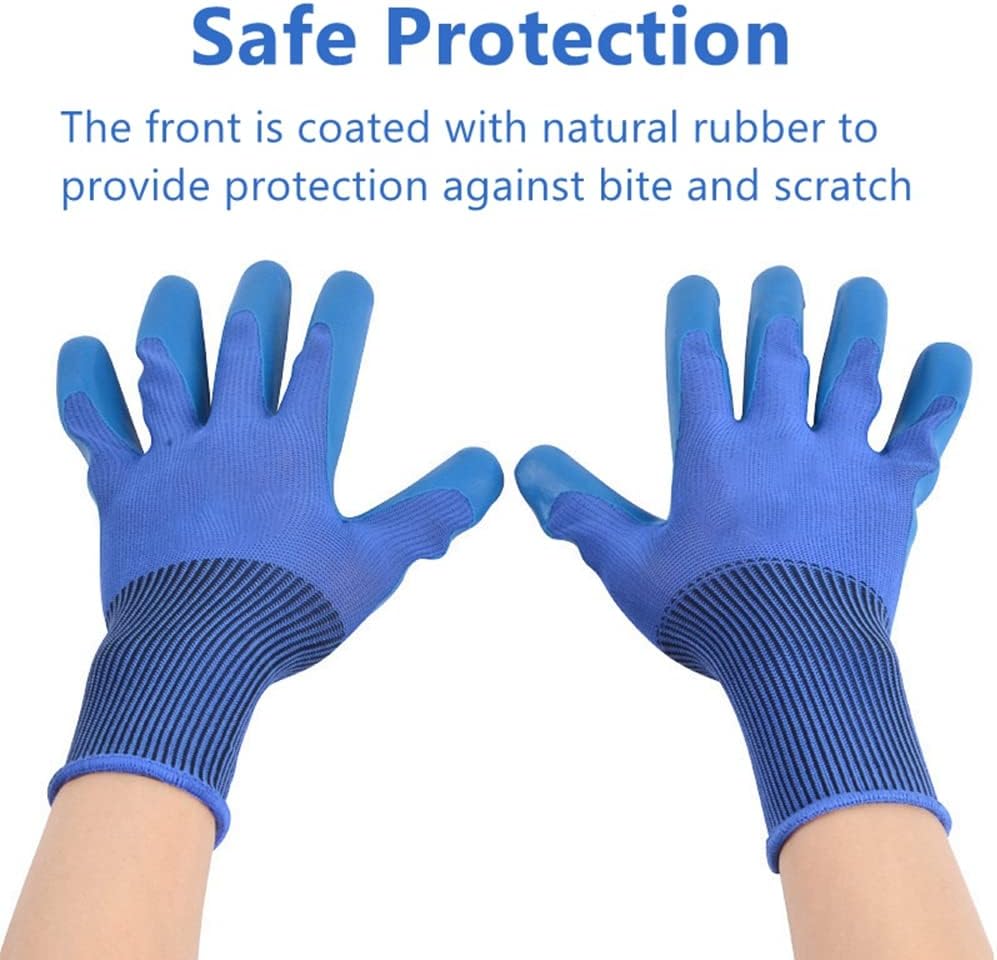 Hamster Handling Gloves, Small Animal Bite Proof Anti Scratch Chewing Protective Gloves Safe Touch for Hamster Squirrels Hedgehog Sugar Glider Bird Parrot Cockatiels (Blue)