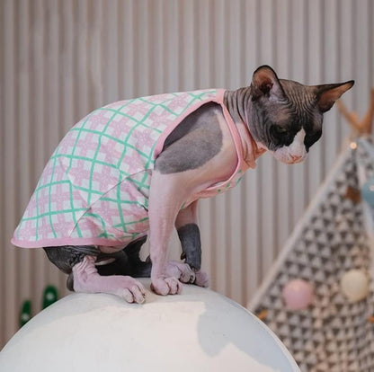 Hairless Cats Clothes Summer Cotton Vest Tank Tops Pullover Sleeveless T-Shirt for Sphynx Cornish Rex Devon Rex Peterbald