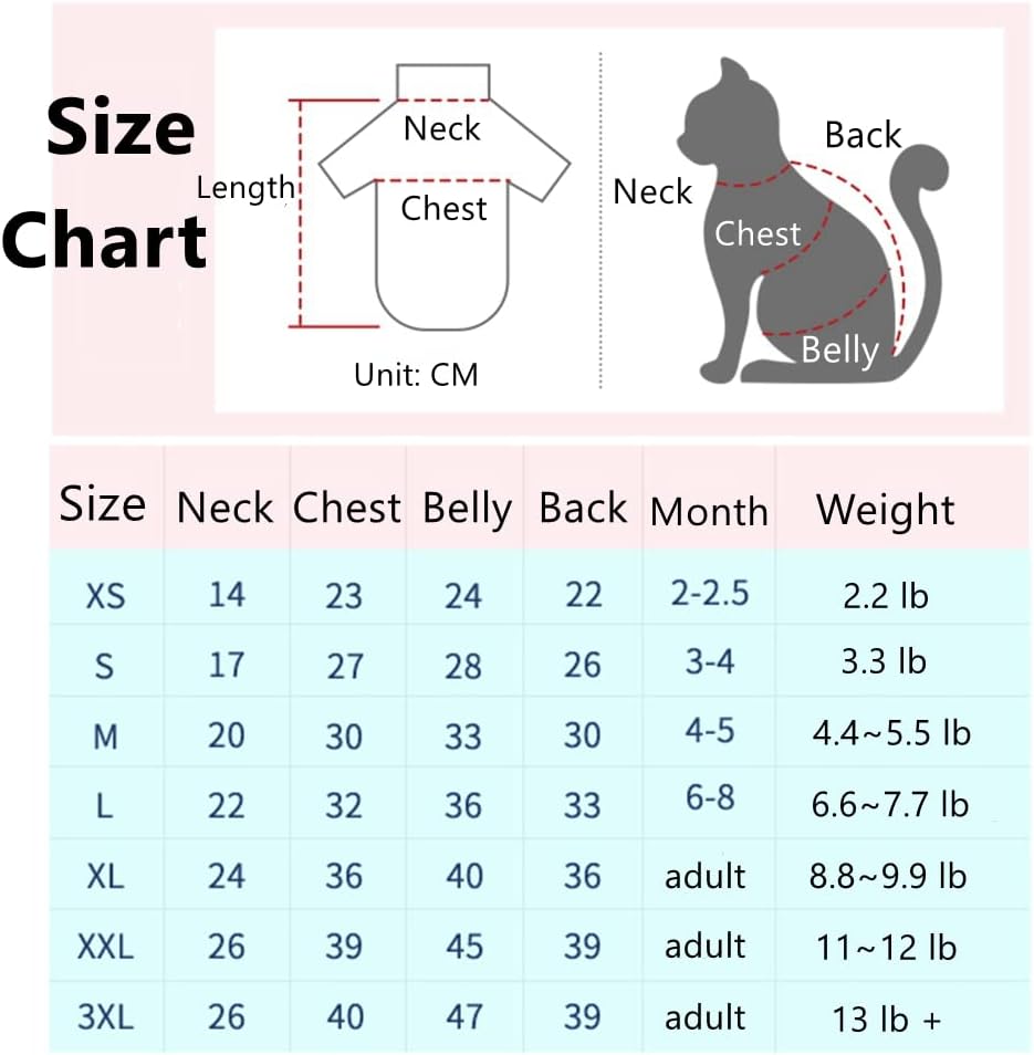 Sphynx Cat Clothes Pure Cotton Turtleneck Shirt Four Leg Breathable Thin Vest Pajamas for Spring Summer Autumn Cat Wear Clothes for Hairless Cat Sphynx,Cornish Rex, Devon Rex, Peterbald (XXXL,Grey)