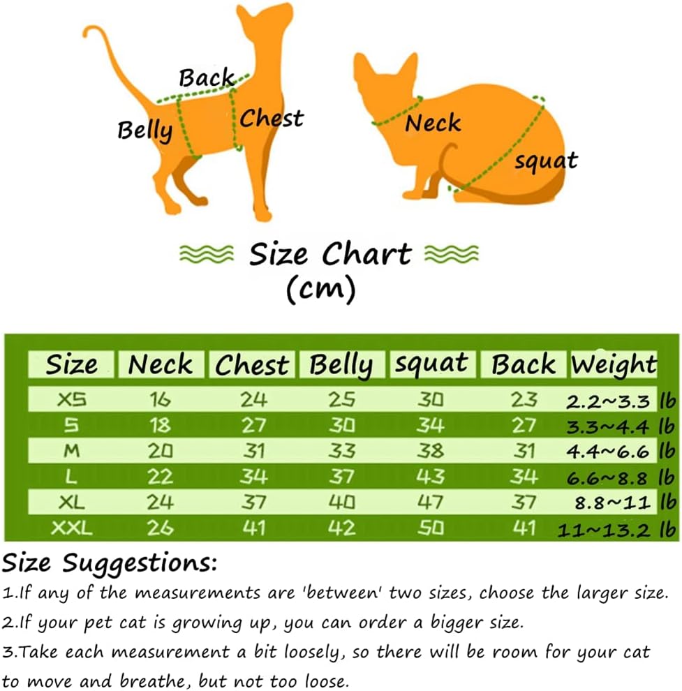 Hairless Cat Clothes Breathable Summer Cotton Thin Turtleneck T-Shirt Vest Clover Print Pullover Short Sleeve Tank Tops Pajamas Jumpsuits for Sphynx,Cornish Rex, Devon Rex, Peterbald (L)