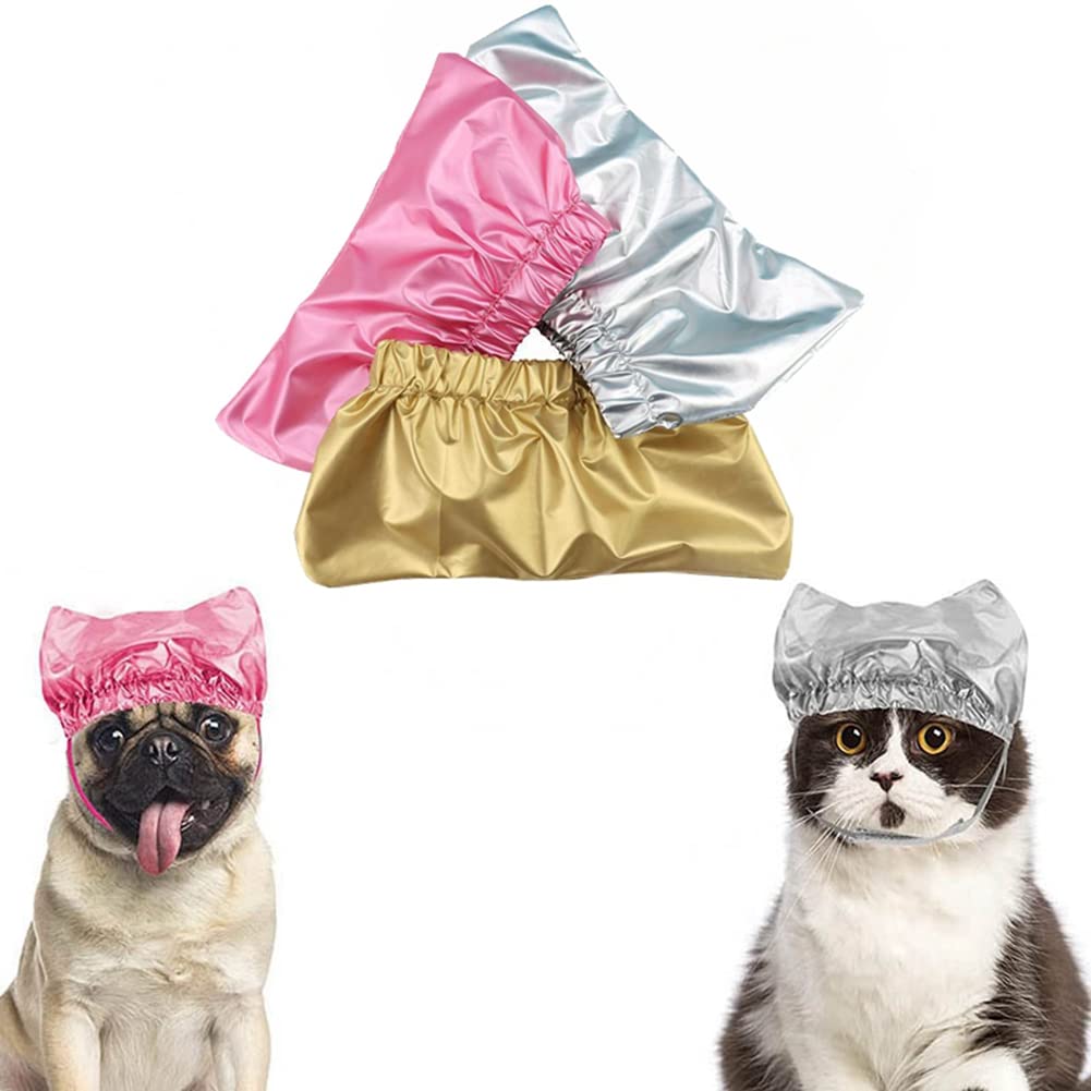 Pet Shower Cap - Waterproof Reusable Bath Ear Covers with Adjustable Strap