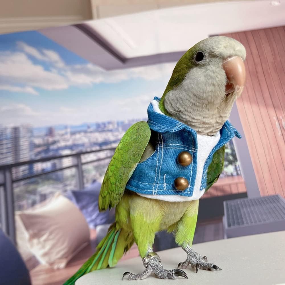 Bird Clothes - Handmade Cotton Denim Jacket Shirt with Bronze Button