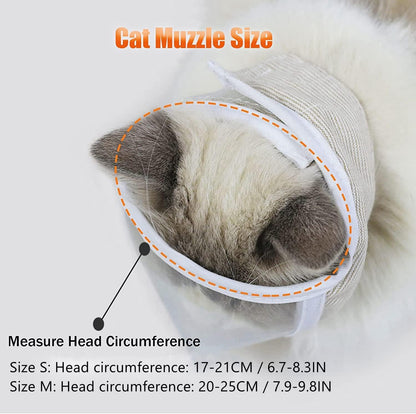 Cat Muzzle for Grooming - 2 Pack Breathable Transparent Cat Face Guard, Pet Muzzle for Nail Trimming and Bathing, Cat Mouth Cover to Prevent Mutual and Biting (S,2 Pack)