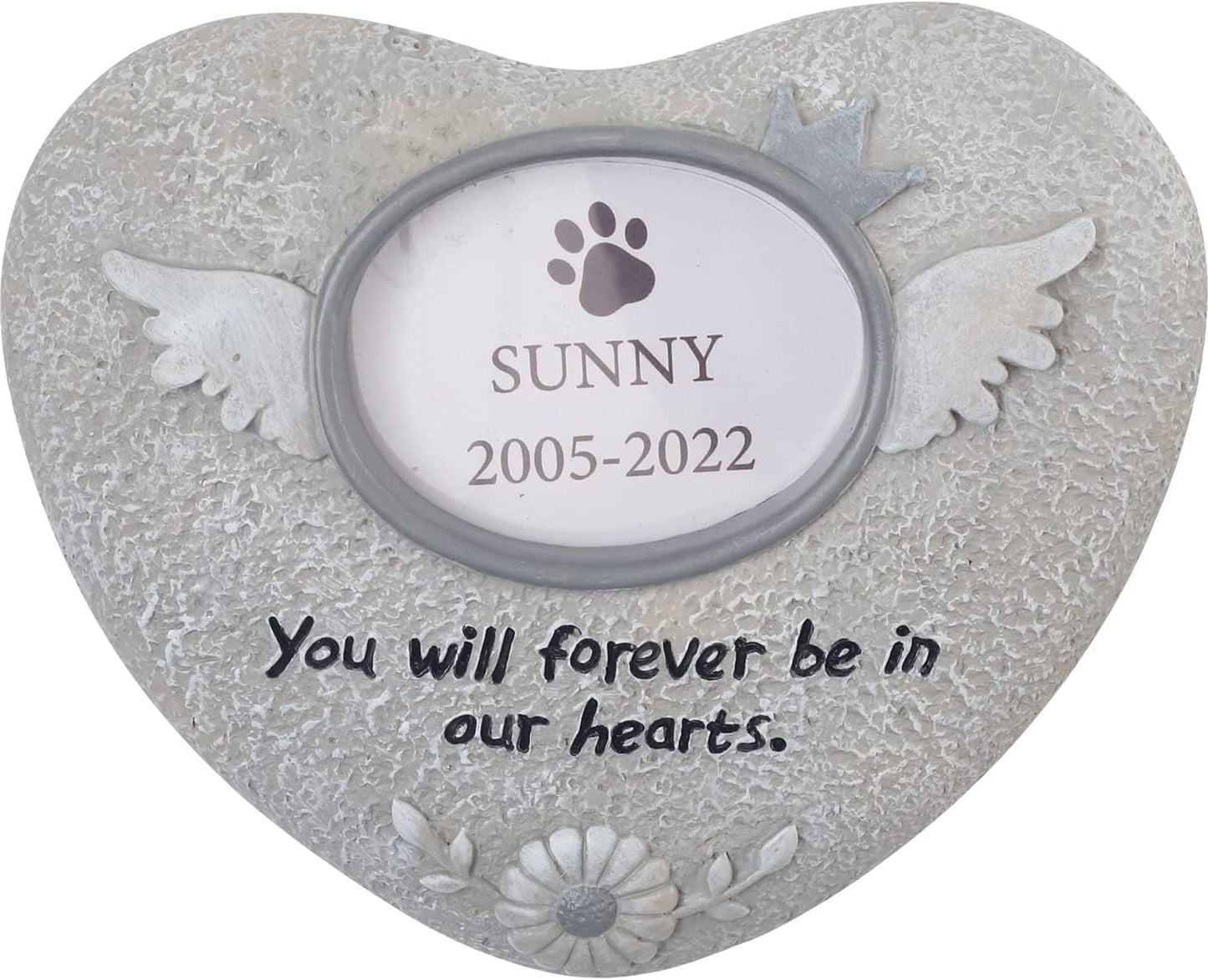 Pet Memorial Stones - Resin Dog Cat Tombstone with Personalized Picture Frame, Pet Memorial Gifts for Loss of Dog Cat Grave Markers Gift Indoor Outdoor Garden Backyard (Cat)