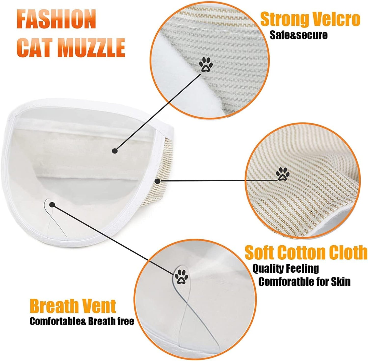 Cat Muzzle for Grooming - 2 Pack Breathable Transparent Cat Face Guard, Pet Muzzle for Nail Trimming and Bathing, Cat Mouth Cover to Prevent Mutual and Biting (S,2 Pack)